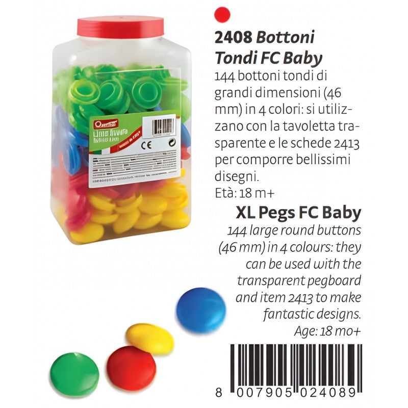 Flacone 144 Bottoni Baby Tondi – Quercetti 2408