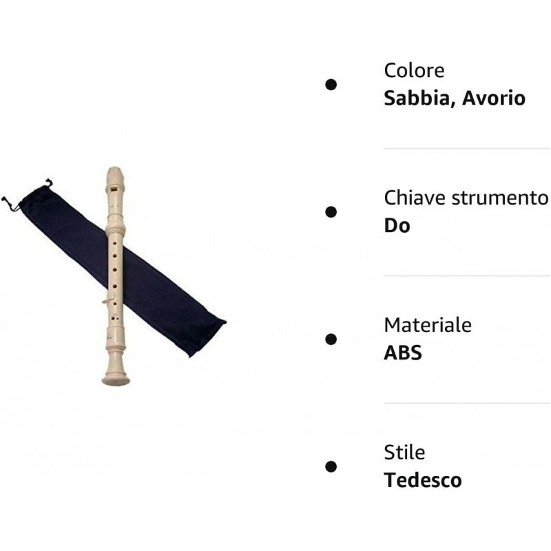 Flauto Aulos G302a Soprano 3p, Colore Avorio