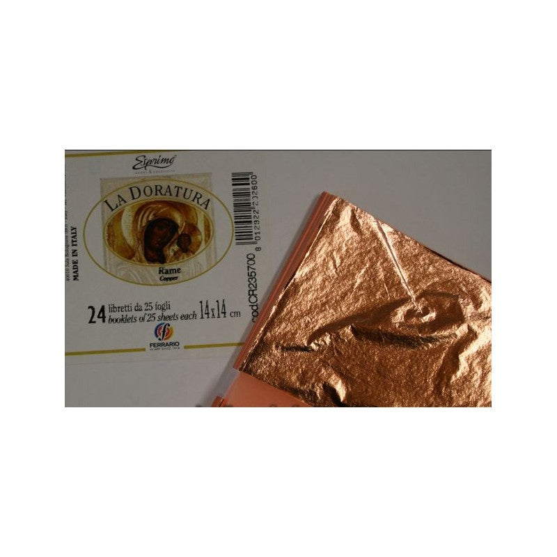 Foglia Rame Ferrario – 14 X 14 Cm Libretto Da 25 Fogli