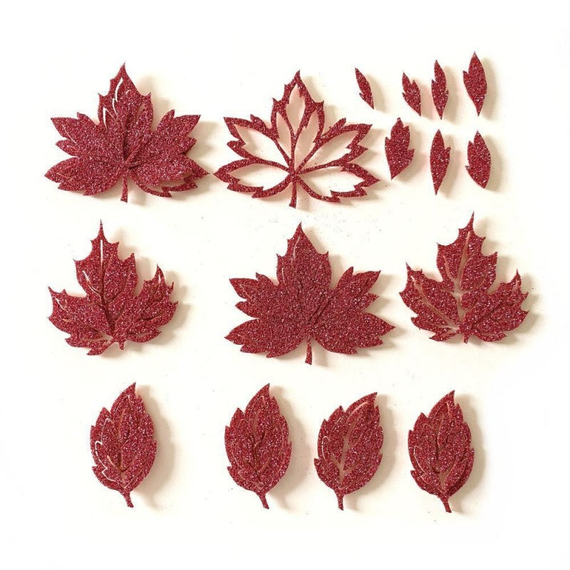 Foglie Feltro Stardust 20x18 Cm - Termoformabile 3 Mm - Rosa Glitter - Renkalik