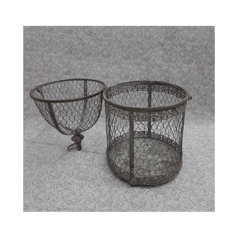 Gabbia Tonda In Metallo Naturale