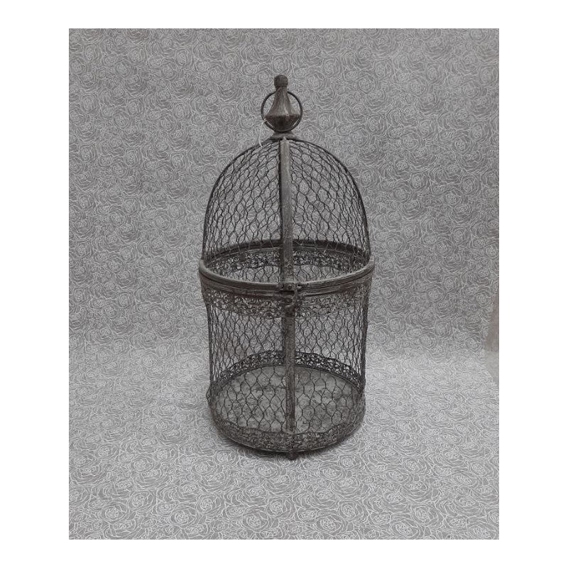 Gabbia Tonda In Metallo Naturale