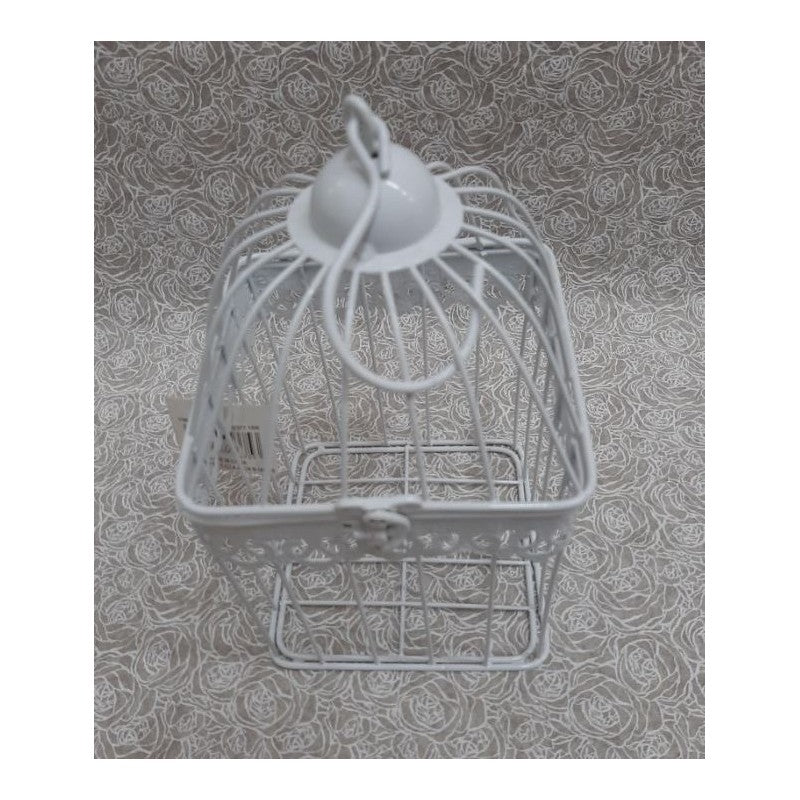 Gabbietta Quadrata In Metallo Bianco