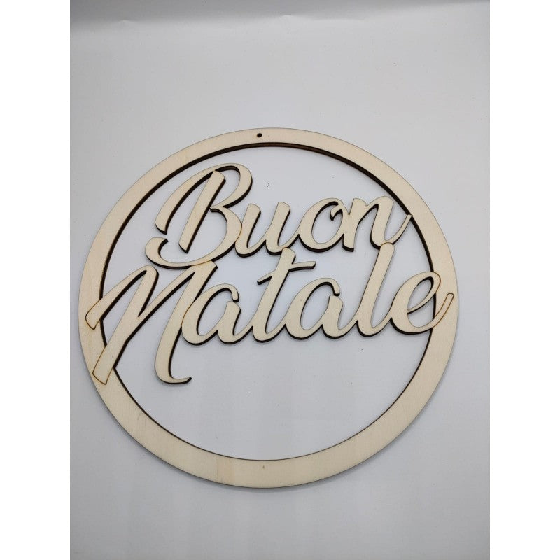 Ghirlanda Buon Natale Legno