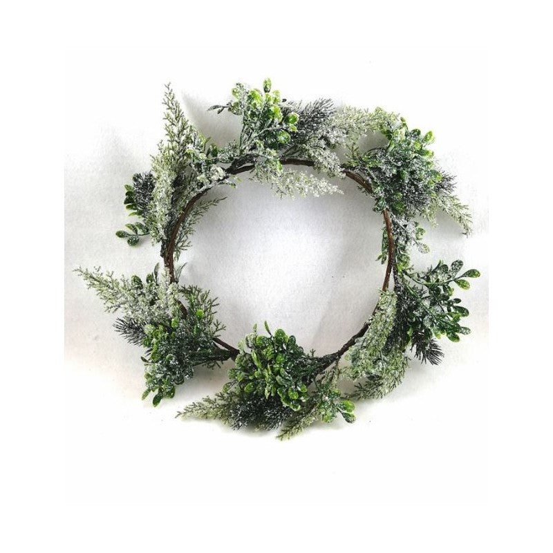 Ghirlanda Verde Innevata - Diametro 30cm - Renkalik