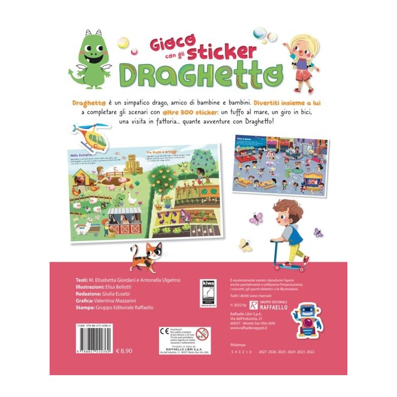 Gioco Con Gli Sticker. Draghetto. Raffaello Ragazzi