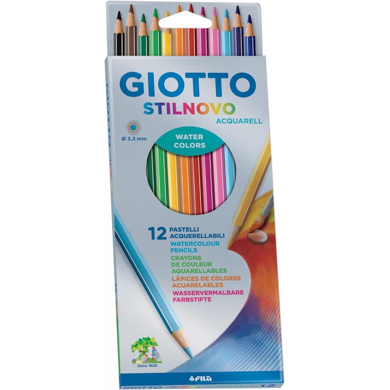 Giotto 255700 - Ast 12 Colori Acquerellabili Stilnovo
