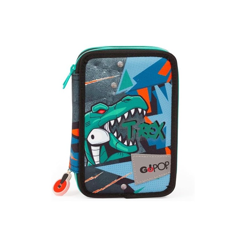 Go Pop Astuccio Triplo, Completo Di Set Cancelleria, 3 Scomparti, Per Scuola Elementare E Medie