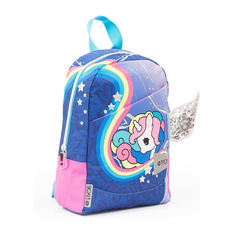 Go Pop Zainetto Unicorn Con Ampio Comparto Centrale, Zaino Piccolo Per Asilo, A Tema Unicorno, Per Scuola Materna