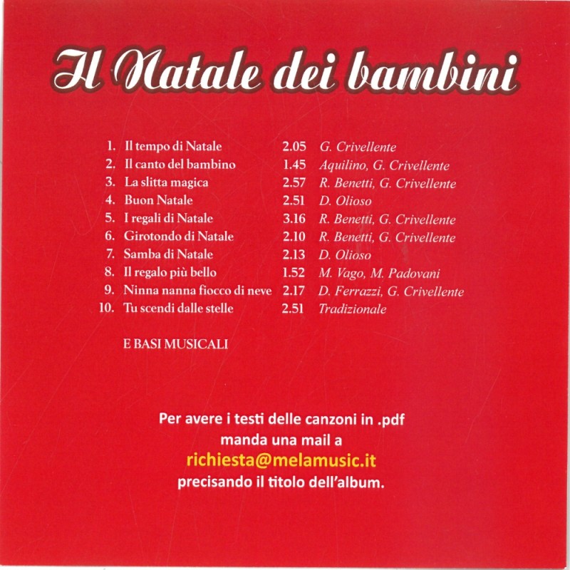 Il Natale Dei Bambini. Cd Audio - Mela Music