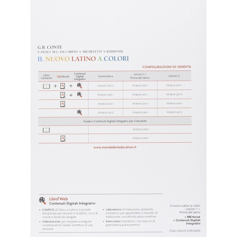 Il Nuovo Latino A Colori Lezioni 1 + Prima Del Latino