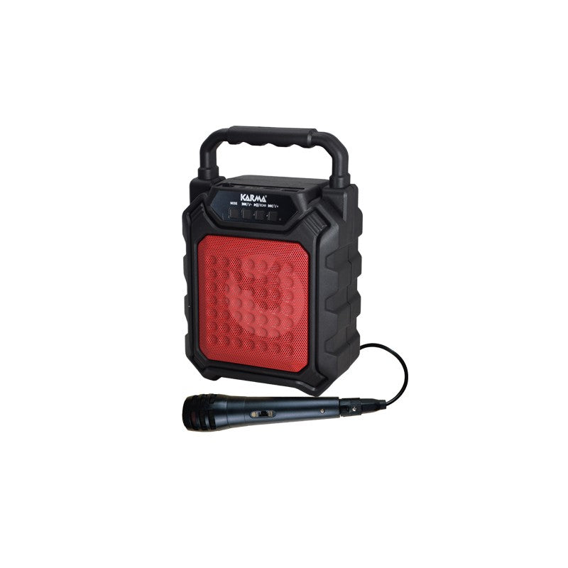 Karma Hps 44r, Diffusore Amplificato Ricaricabile Con Microfono, Colore Red