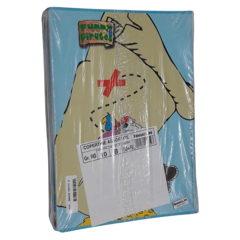 Kit 10 Maxi Quaderni Funny Pirates A4 20+1 Fogli Rigo B 80gr - 3 Fantasie Assortite