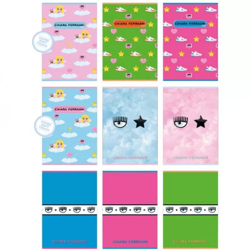 Kit 2 Quaderni Chiara Ferragni A5 42 Fogli 1r 80gr - Fantasia Causale