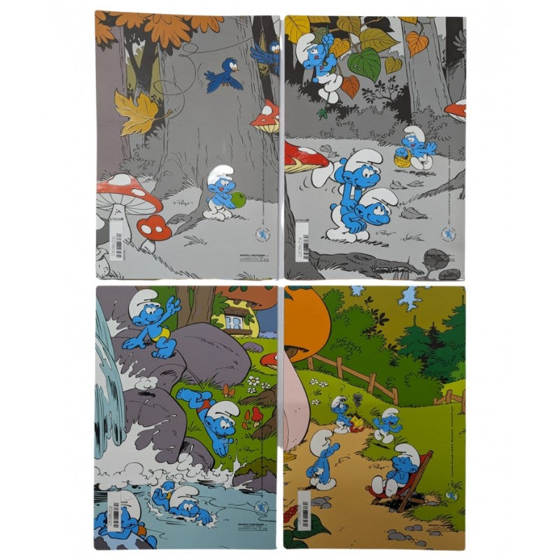 Kit 5 Maxi Quaderni I Puffi A4 1r 100gr - 4 Fantasie Assortite