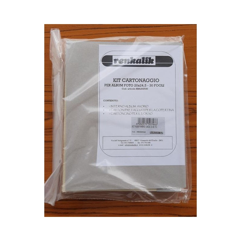 Kit Cartonaggio Per Album Foto 20x24,5 – 30 Fogli – Avorio