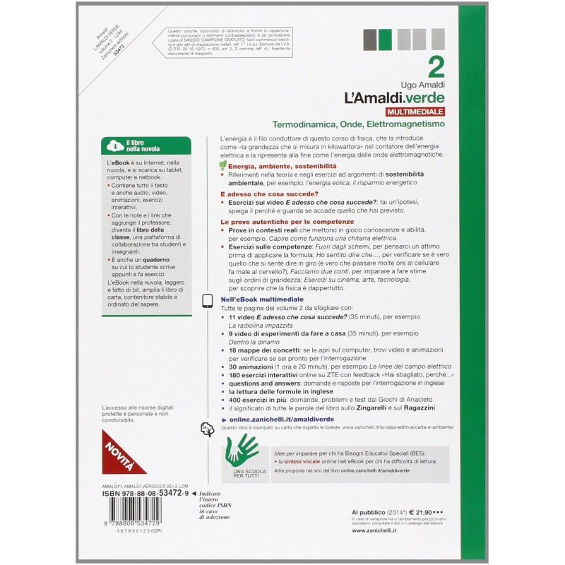 L'amaldi.verde 2 - Termodinamica, Onde, Elettromagnetismo