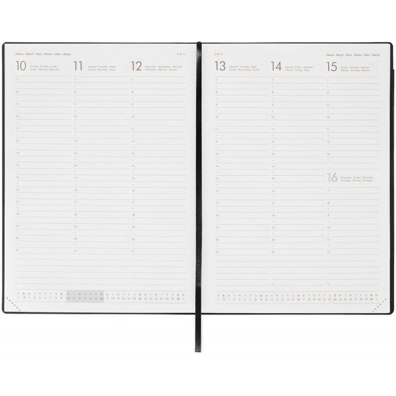 Legami - Agenda 2025 Settimanale Grande, 12 Mesi Maxi, Gennaio 2025-dicembre 2025, Con Elastico, 19.5 X 26.5 Cm, Black Diamond