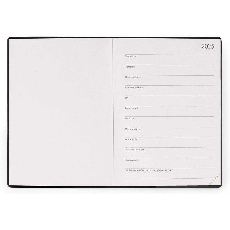 Legami - Agenda Giornaliera 2025, 12 Mesi Small Fotografica, Gennaio 2025-dicembre 2025, 9,5 X 13,5 Cm, Black Diamond