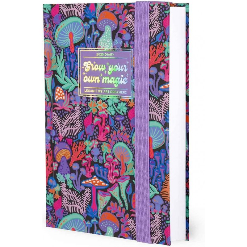 Legami - Agenda Giornaliera 2025, 12 Mesi Small Fotografica, Gennaio 2025-dicembre 2025, 9,5 X 13,5 Cm, Mushrooms