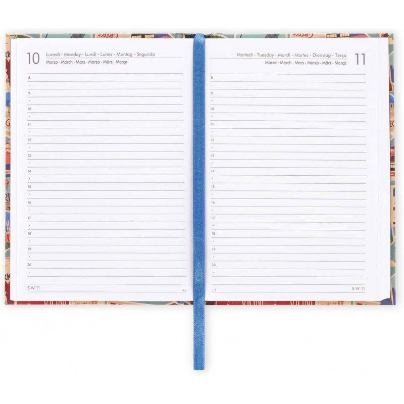 Legami - Agenda Giornaliera 2025, 12 Mesi Small Fotografica, Gennaio 2025-dicembre 2025, 9,5 X 13,5 Cm, Travel Stickers