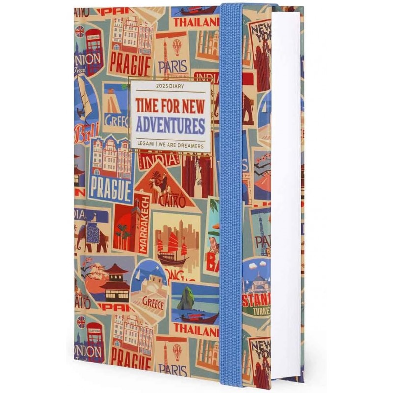 Legami - Agenda Giornaliera 2025, 12 Mesi Small Fotografica, Gennaio 2025-dicembre 2025, 9,5 X 13,5 Cm, Travel Stickers