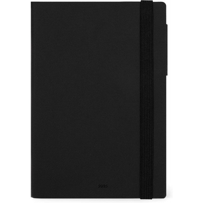Legami - Agenda Giornaliera Grande, 12 Mesi Large, Gennaio 2025-dicembre 2025, Con Elastico, 17 X 24 Cm, Black Diamond