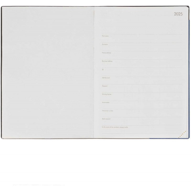 Legami - Agenda Giornaliera Grande, 12 Mesi Large, Gennaio 2025-dicembre 2025, Con Elastico, 17 X 24 Cm, Blueberry