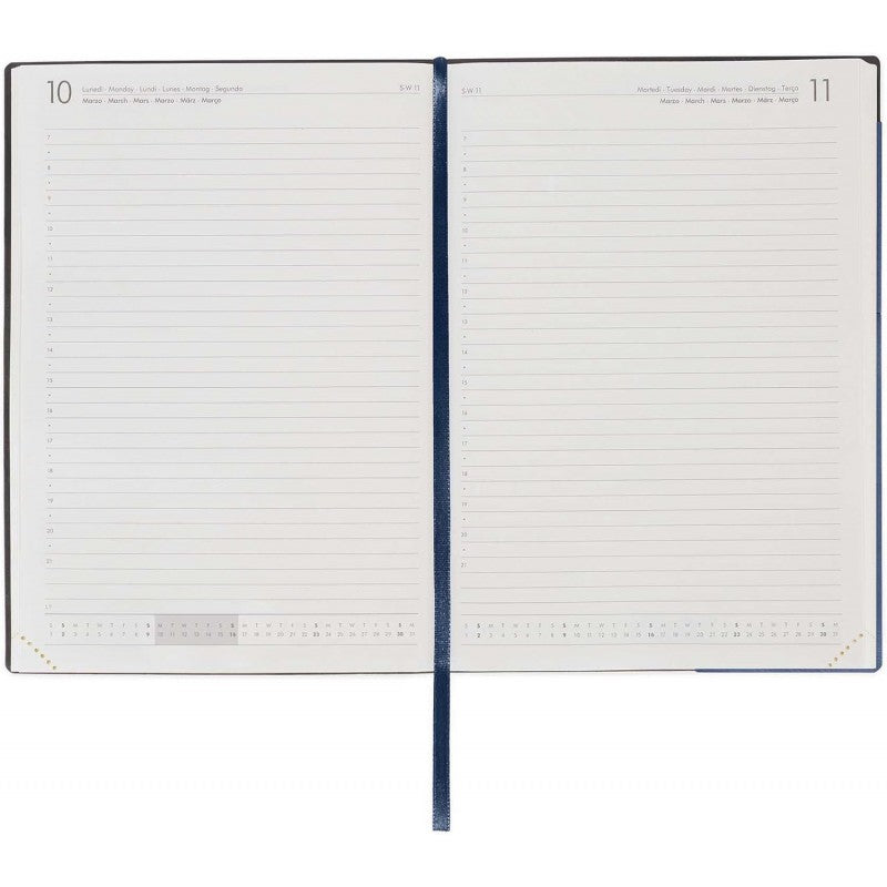 Legami - Agenda Giornaliera Grande, 12 Mesi Large, Gennaio 2025-dicembre 2025, Con Elastico, 17 X 24 Cm, Blueberry