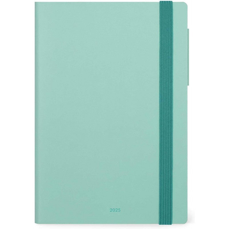 Legami - Agenda Giornaliera Grande, 12 Mesi Large, Gennaio 2025-dicembre 2025, Con Elastico, 17 X 24 Cm, Milk&mint