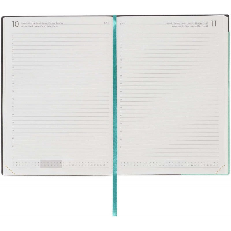 Legami - Agenda Giornaliera Grande, 12 Mesi Large, Gennaio 2025-dicembre 2025, Con Elastico, 17 X 24 Cm, Milk&mint