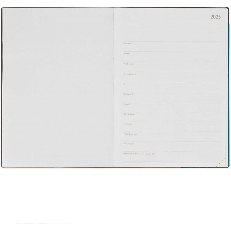 Legami - Agenda Giornaliera Grande, 12 Mesi Large, Gennaio 2025-dicembre 2025, Con Elastico, 17 X 24 Cm, Teal Blue