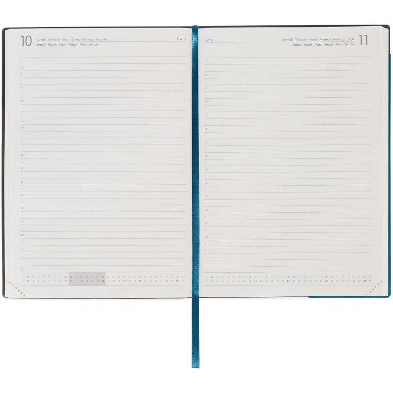 Legami - Agenda Giornaliera Grande, 12 Mesi Large, Gennaio 2025-dicembre 2025, Con Elastico, 17 X 24 Cm, Teal Blue