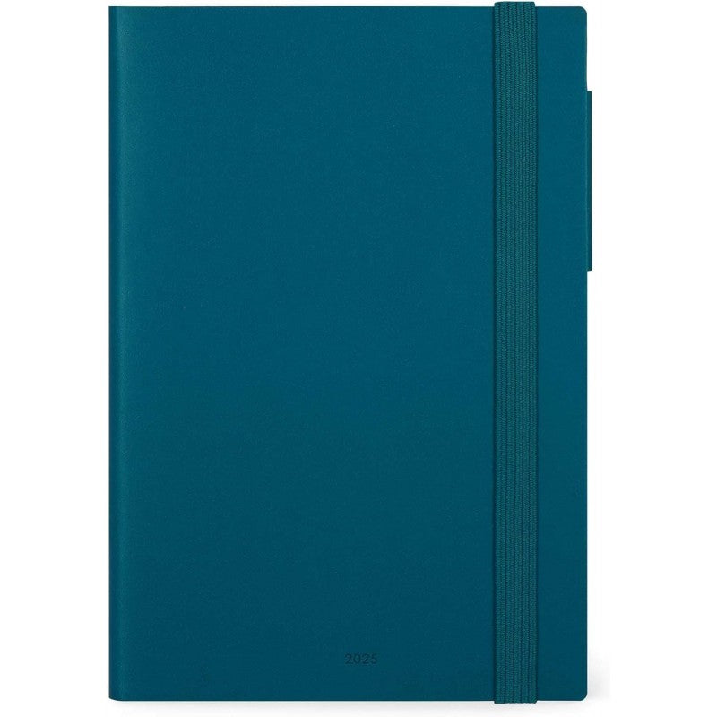Legami - Agenda Giornaliera Grande, 12 Mesi Large, Gennaio 2025-dicembre 2025, Con Elastico, 17 X 24 Cm, Teal Blue