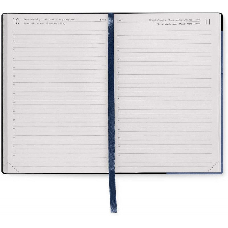 Legami - Agenda Giornaliera Medium, 12 Mesi, Gennaio 2025-dicembre 2025, Chiusura Con Elastico, 12 X 18 Cm, Blueberry