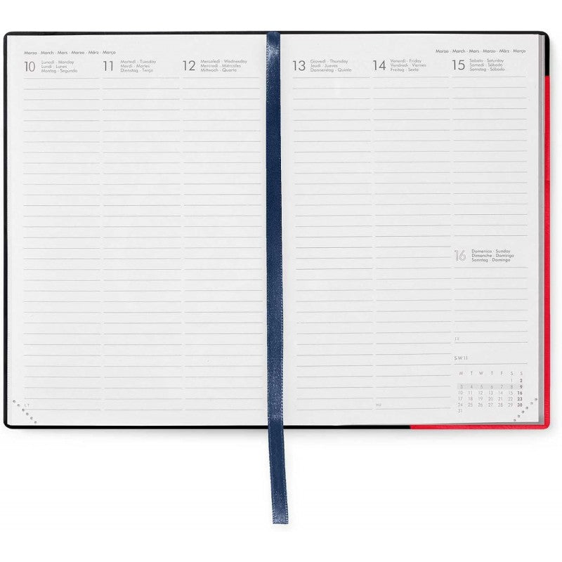 Legami - Agenda Settimanale Medium, 12 Mesi, Gennaio 2025-dicembre 2025, Chiusura Con Elastico, 12 X 18 Cm, Radiant Red