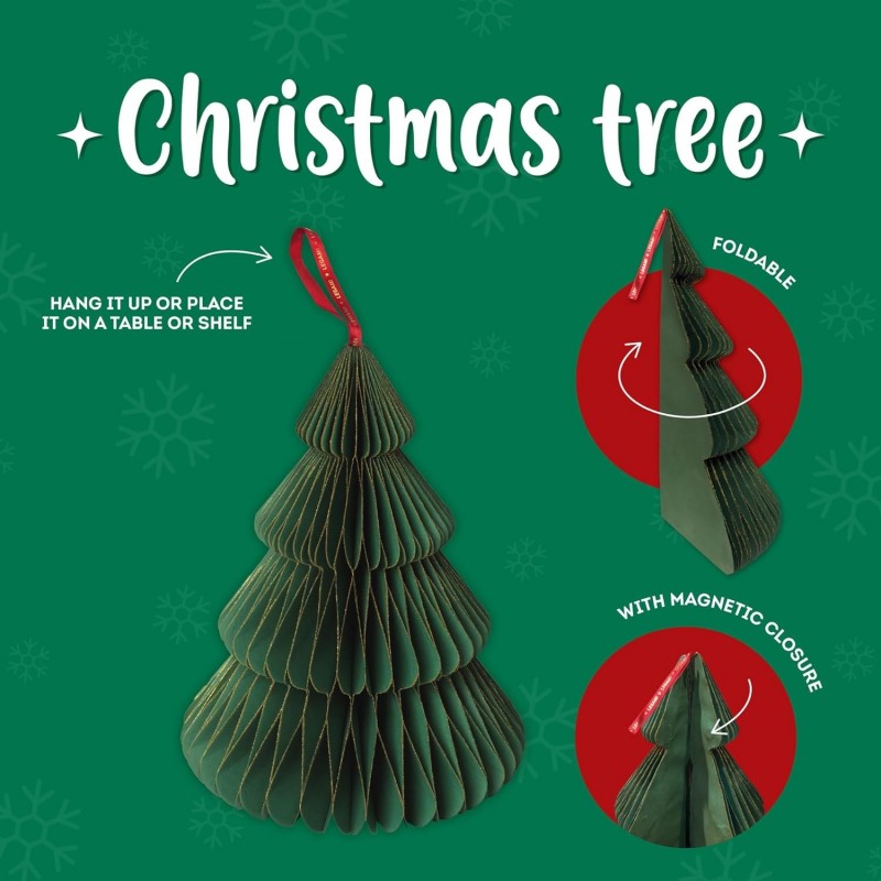 Legami - Albero Di Natale Pieghevole In Carta, Da Appendere O Appoggiare Su Una Superficie, Diametro 28 Cm