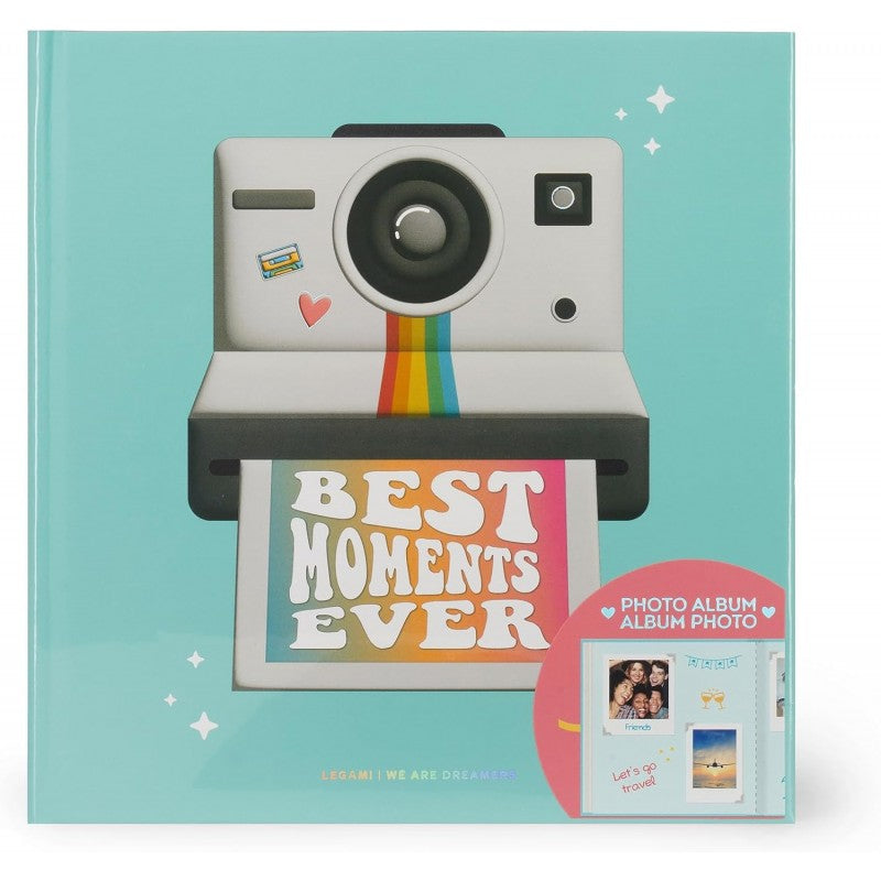 Legami - Album Fotografico Con 40 Pagine, Scrapbook Rilegato E Chiusura Con Nastro, 10x15 Cm