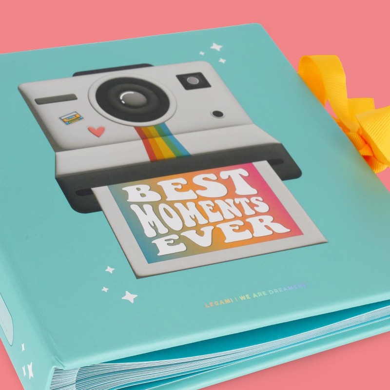 Legami - Album Fotografico Con 40 Pagine, Scrapbook Rilegato E Chiusura Con Nastro, 10x15 Cm