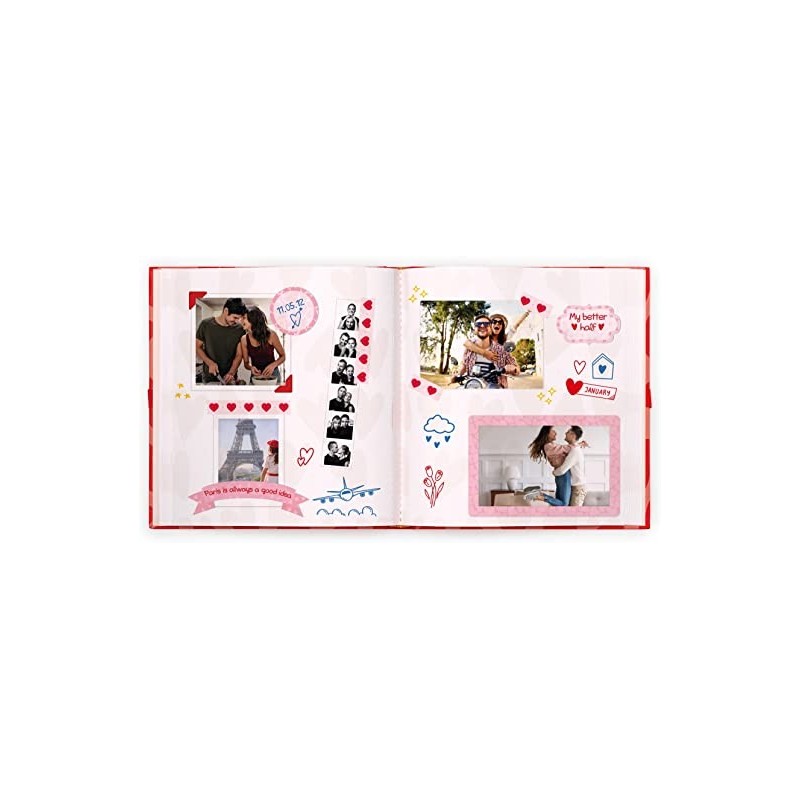 Legami - Album Fotografico, Fai Da Te, Include Kit Con Elementi Decorativi, 20 Pagine, Idea Regalo, 23x3 Cm, Tema Heart