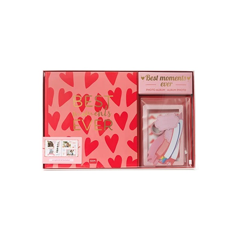 Legami - Album Fotografico, Fai Da Te, Include Kit Con Elementi Decorativi, 20 Pagine, Idea Regalo, 23x3 Cm, Tema Heart