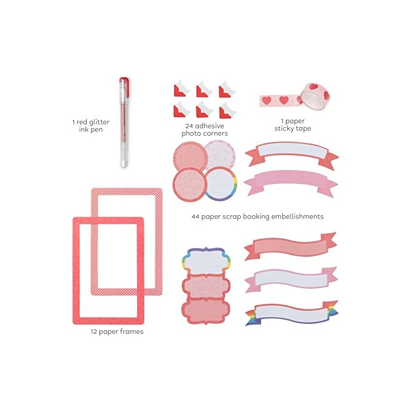 Legami - Album Fotografico, Fai Da Te, Include Kit Con Elementi Decorativi, 20 Pagine, Idea Regalo, 23x3 Cm, Tema Heart