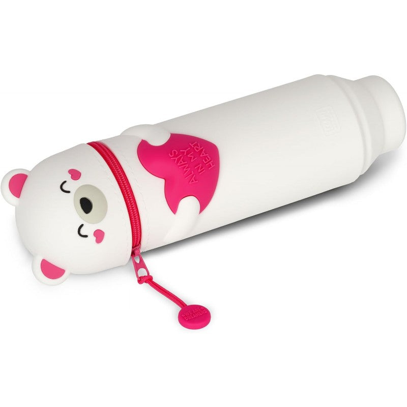 Legami - Astuccio 2 In 1 In Morbido Silicone - Kawaii, Orso Polare, Edizione Limitata, Portapenne Da Tavolo