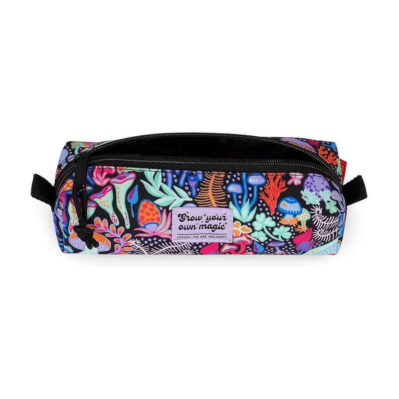 Legami - Astuccio, Chiusura A Zip, Realizzato Da Plastica Riciclata, Resistente, Pratico, 22x6 Cm - Mushrooms