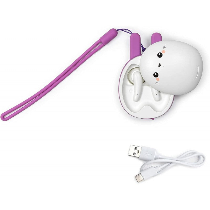 Legami Auricolari Bluetooth Bunny, Con Doppio Microfono Integrato, Sensore Touch, Cavo Di Ricarica Incluso