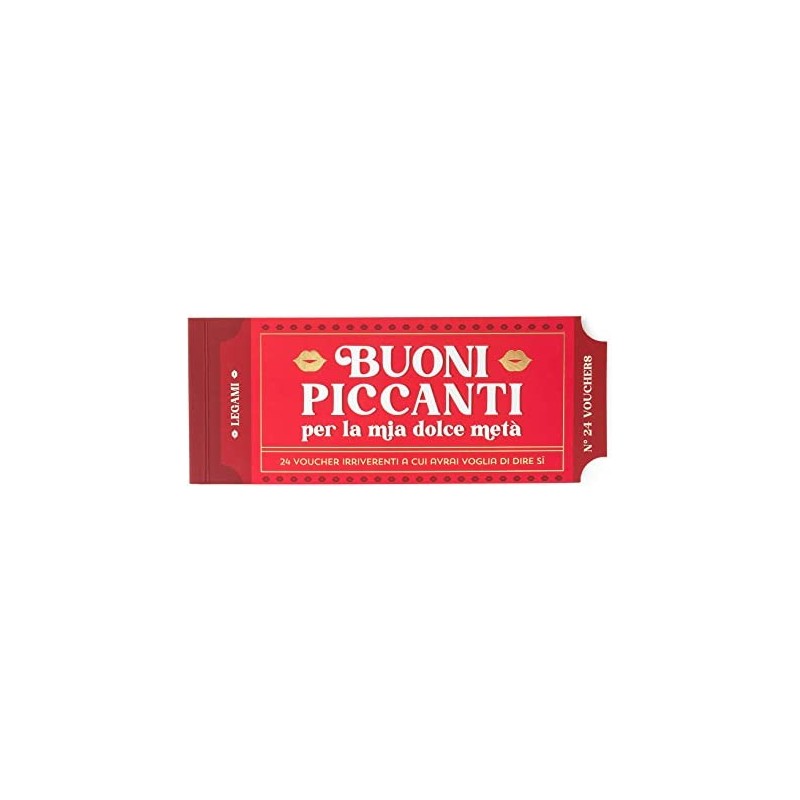 Legami- Blocchetto Da 24 Voucher Piccanti, Coupon Di Coppia Con Perforazione Per Lo Strappo, Idea Regalo, 20,3x8,2 Cm, Tema Sex