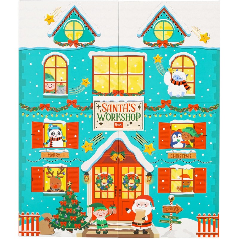 Legami - Calendario Dell'avvento 2024, Contiene 24 Sorprese, Riutilizzabile 33 X 39 X 6,7 Cm