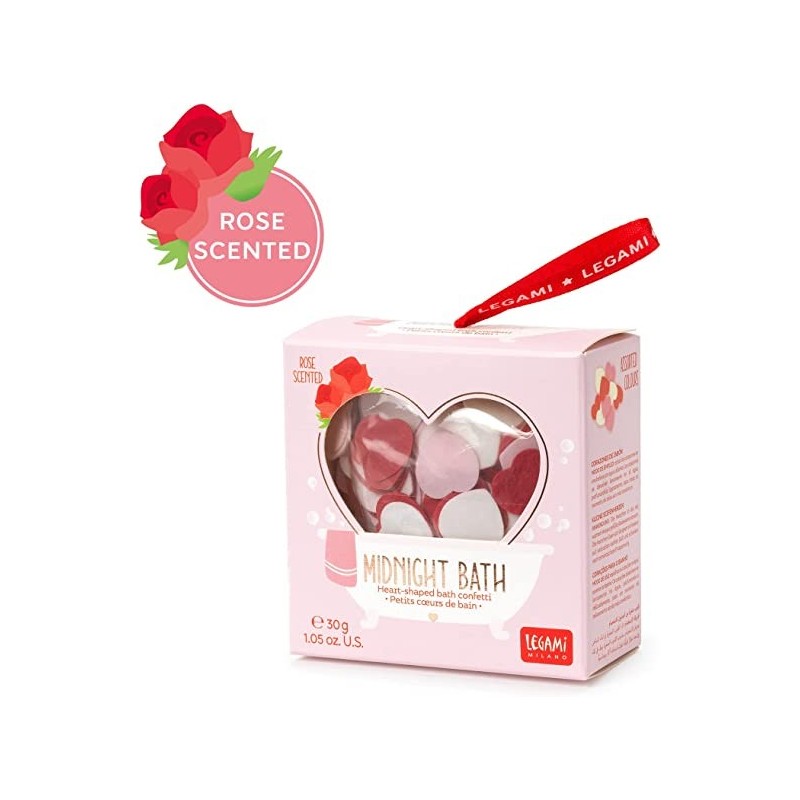 Legami - Cuoricini Di Sapone Da Bagno, Bombe Da Bagno, Fragranza Di Rose, 30 G