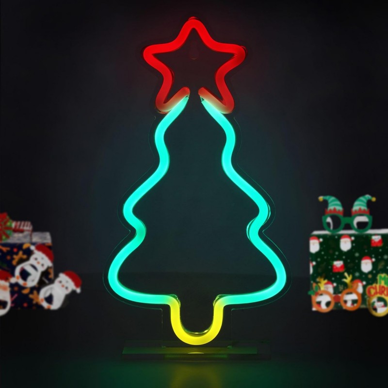 Legami - Insegna Luminosa Led A Effetto Neon, Albero Di Natale, Decorazione, For Indoor Use Only