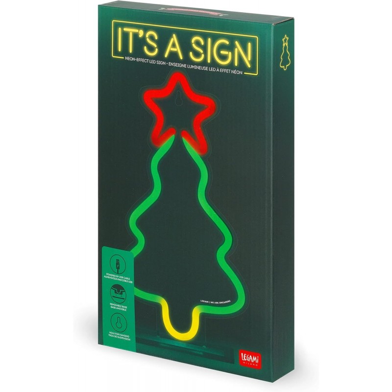 Legami - Insegna Luminosa Led A Effetto Neon, Albero Di Natale, Decorazione, For Indoor Use Only